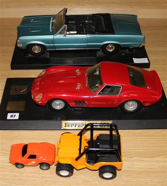 Four model cars